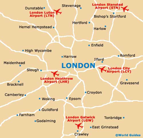Map and Directions to Luton Airport